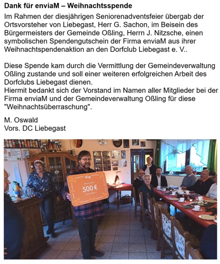 EnviaM Weihnachtsspende