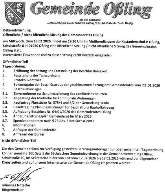 Einladung zur GR-Sitzung 02/2026