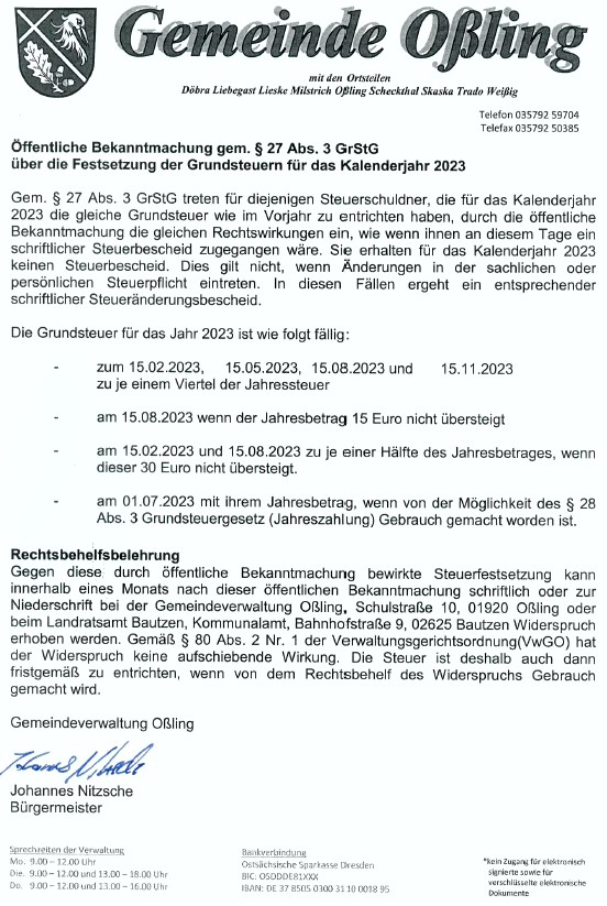 Grundsteuer 2023