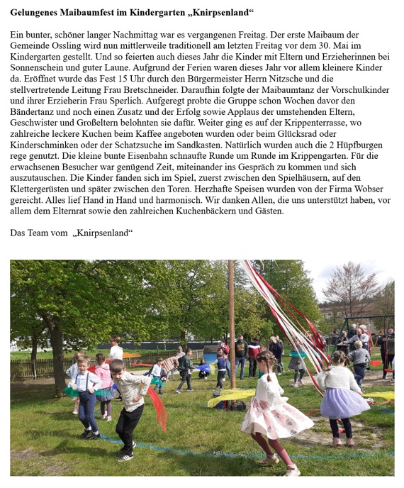 Kita-Maibaumfest